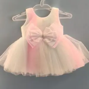 pink white birthday frock